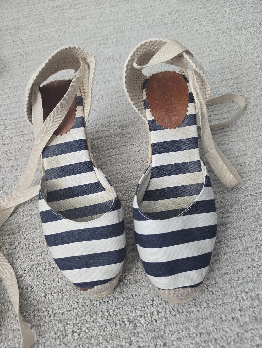 Jcrew * FREE W PURCHASE* Striped Navy and White Women’s Espadrille Sandals